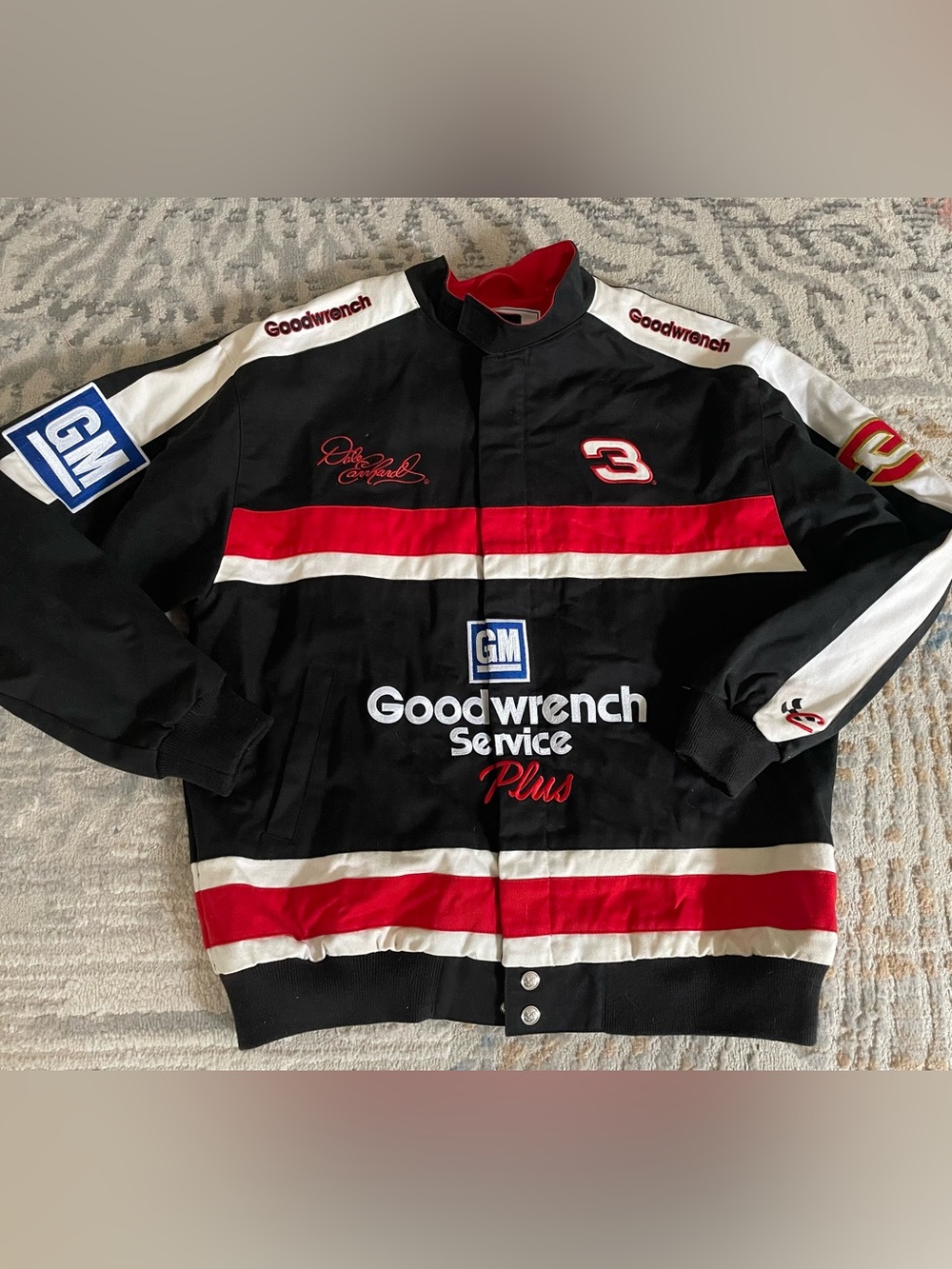 Chase Authentics Dale Earnhardt NASCAR Mens Large Racing Jacket All Embroidered